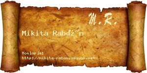 Mikita Rabán névjegykártya